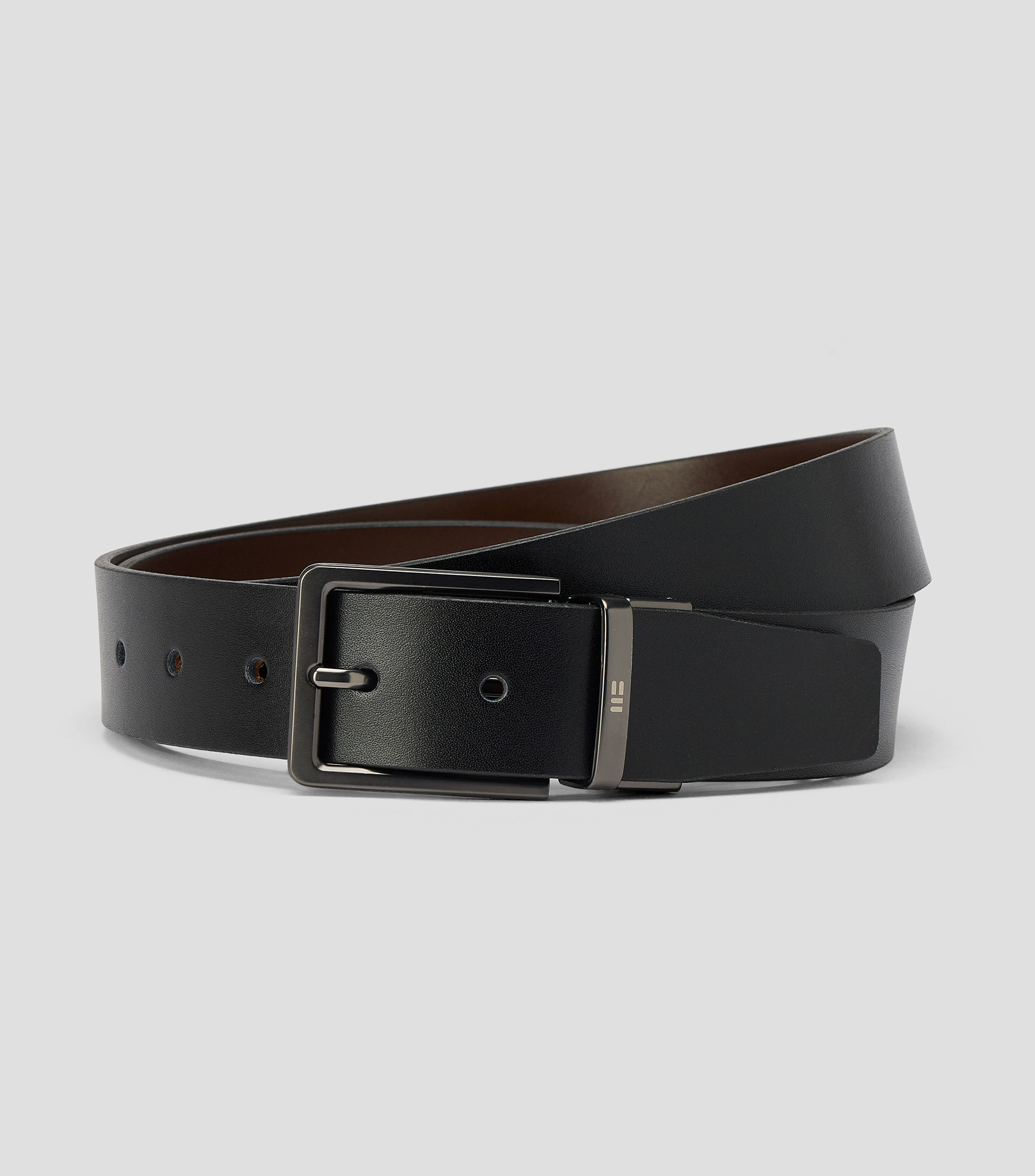 Cinturón reversible en piel vacuna casual liso Hombre
